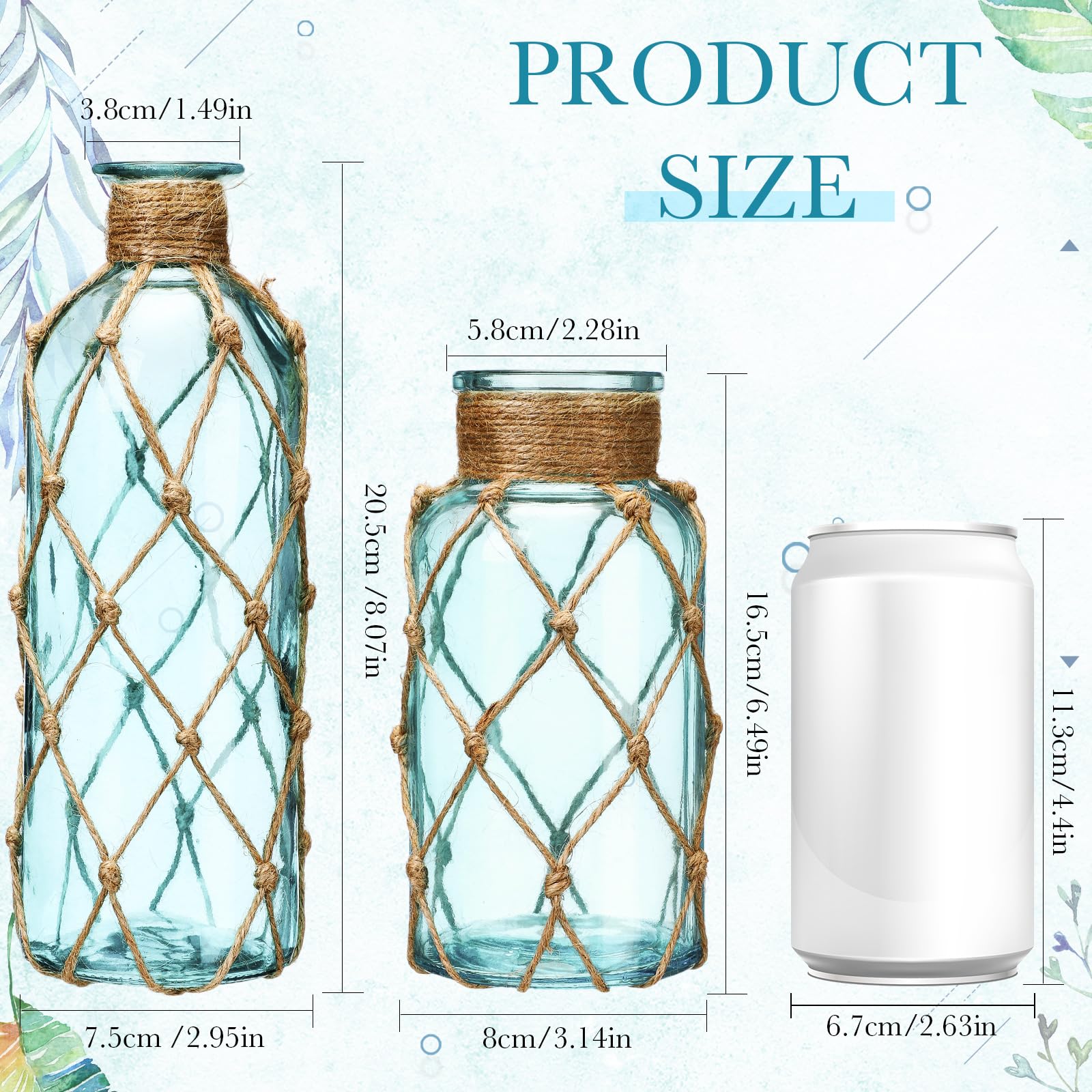 Chuangdi coastal vase with boho rope adds natural texture.