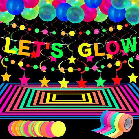 Chuangdi neon banner Lets Glow glows under UV light for a bold focal point