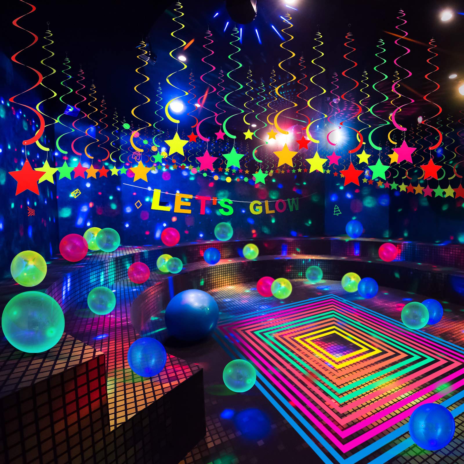 Chuangdi neon dots garland brightens walls and windows for neon parties