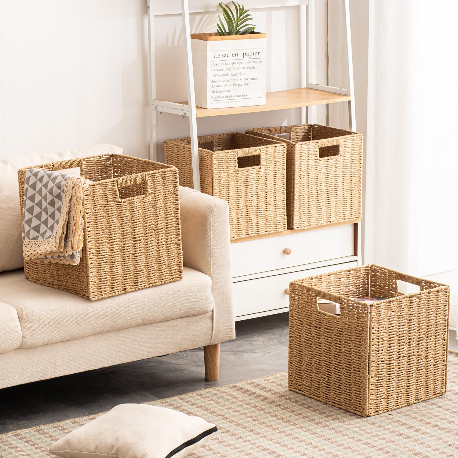 ChubanCraft collapsible basket in folded form showing compact storage capability.