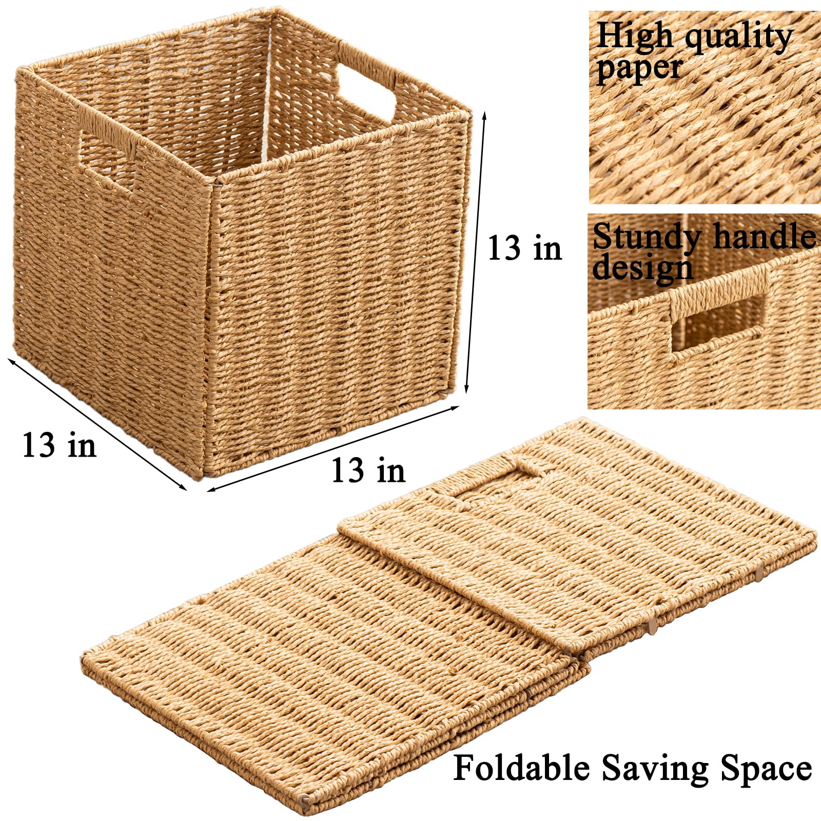 ChubanCraft foldable basket collapsed for compact pantry storage.