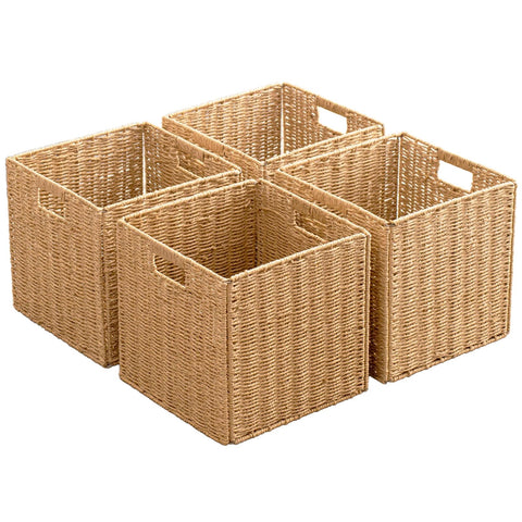 ChubanCraft foldable basket front view showcases versatile storage for shelves.