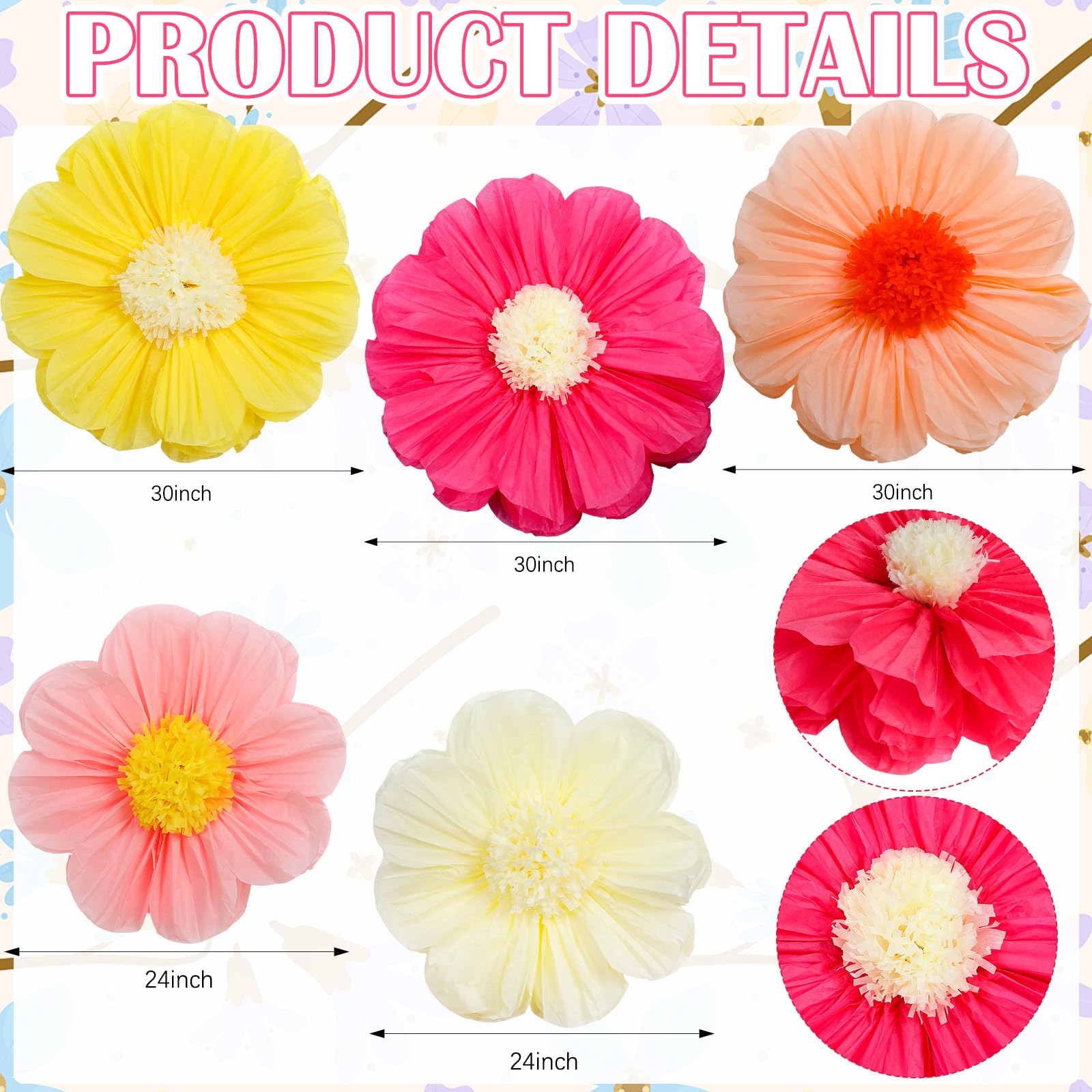Chunful 30-inch red tissue flower adds bold color to celebrations