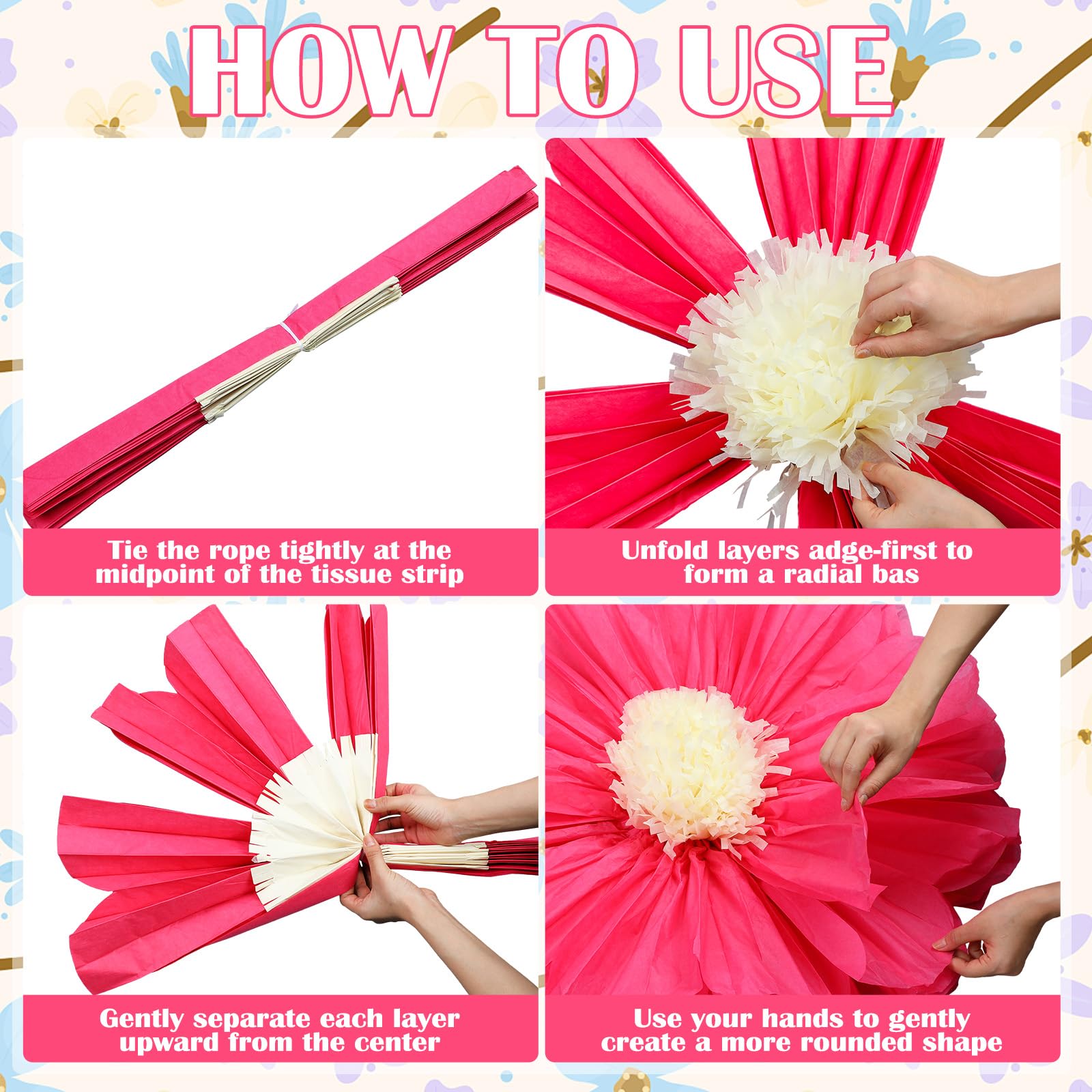 Chunful 30-inch yellow tissue flower creates a warm focal point