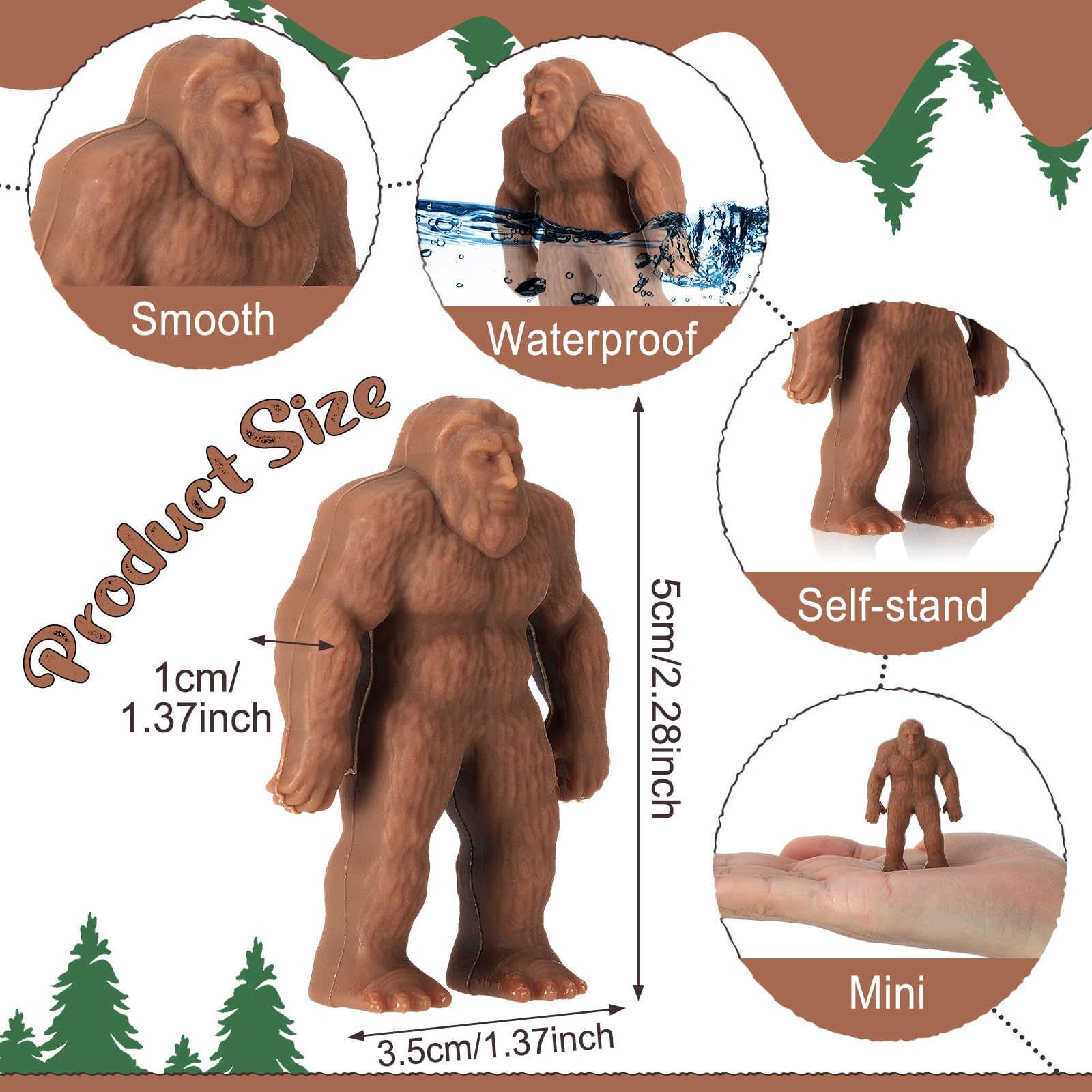 Chunful small Bigfoot ornaments brighten living spaces with whimsy.