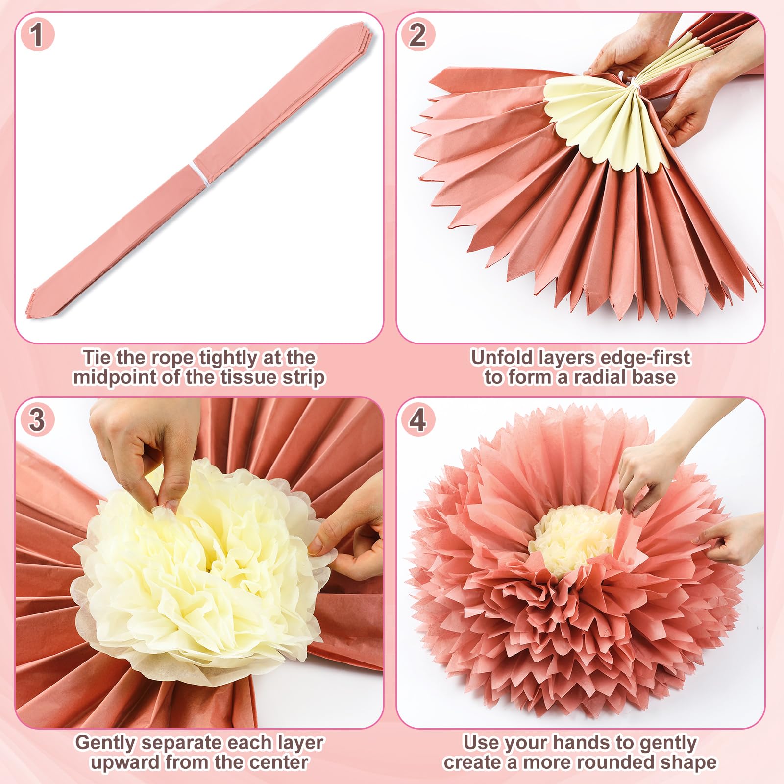 Chunful 30-inch Rose Gold tissue flower adds festive color to celebrations