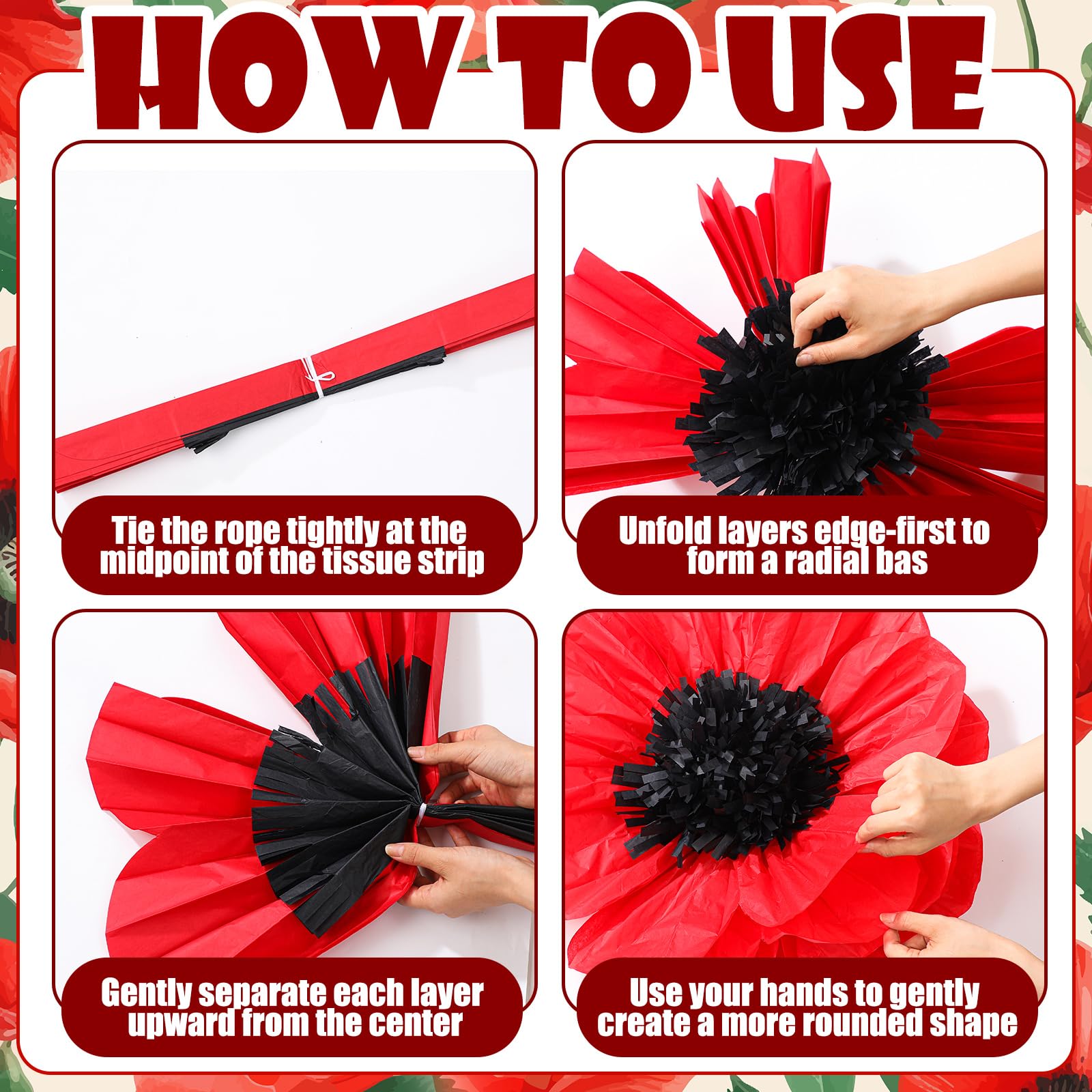 Chunful giant red paper poppy close-up petals with rich texture