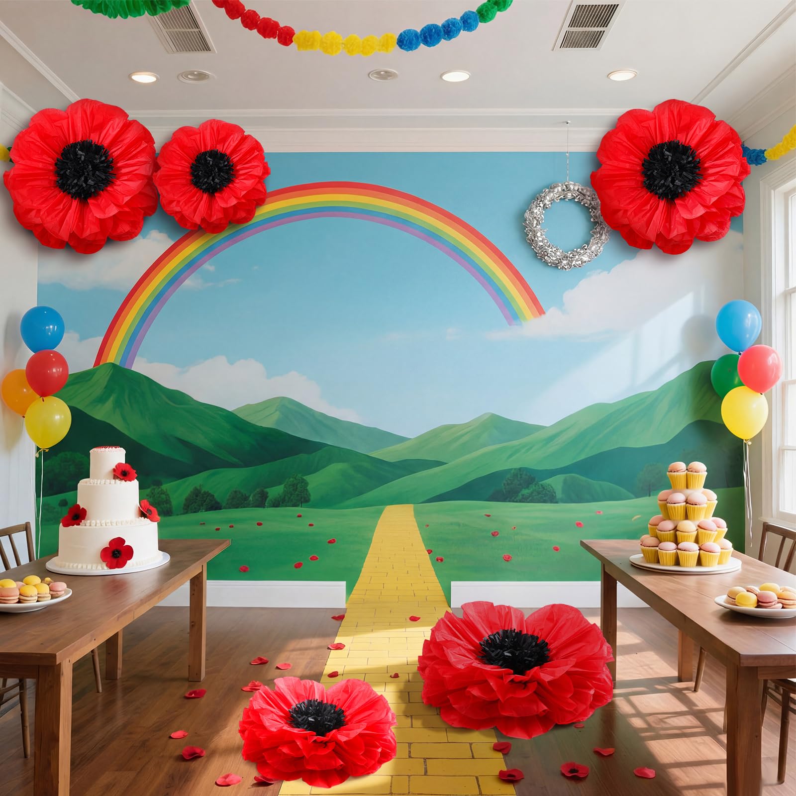 Chunful memorial styling with red and black poppies