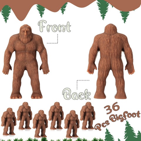 Chunful bulk Sasquatch figures display on shelves and mantels.