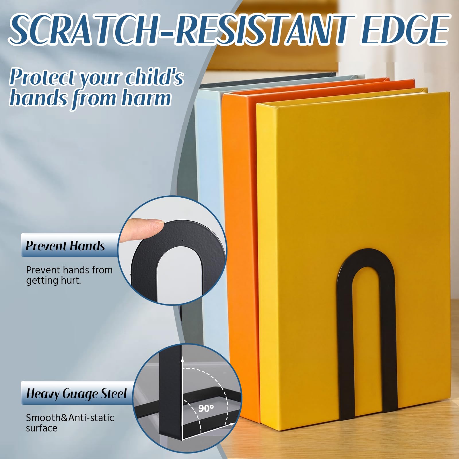Chunful slim minimalist book ends add a subtle touch to shelves