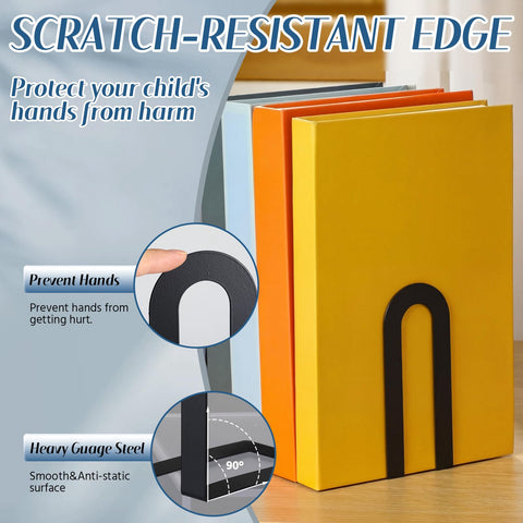 Chunful slim minimalist book ends add a subtle touch to shelves