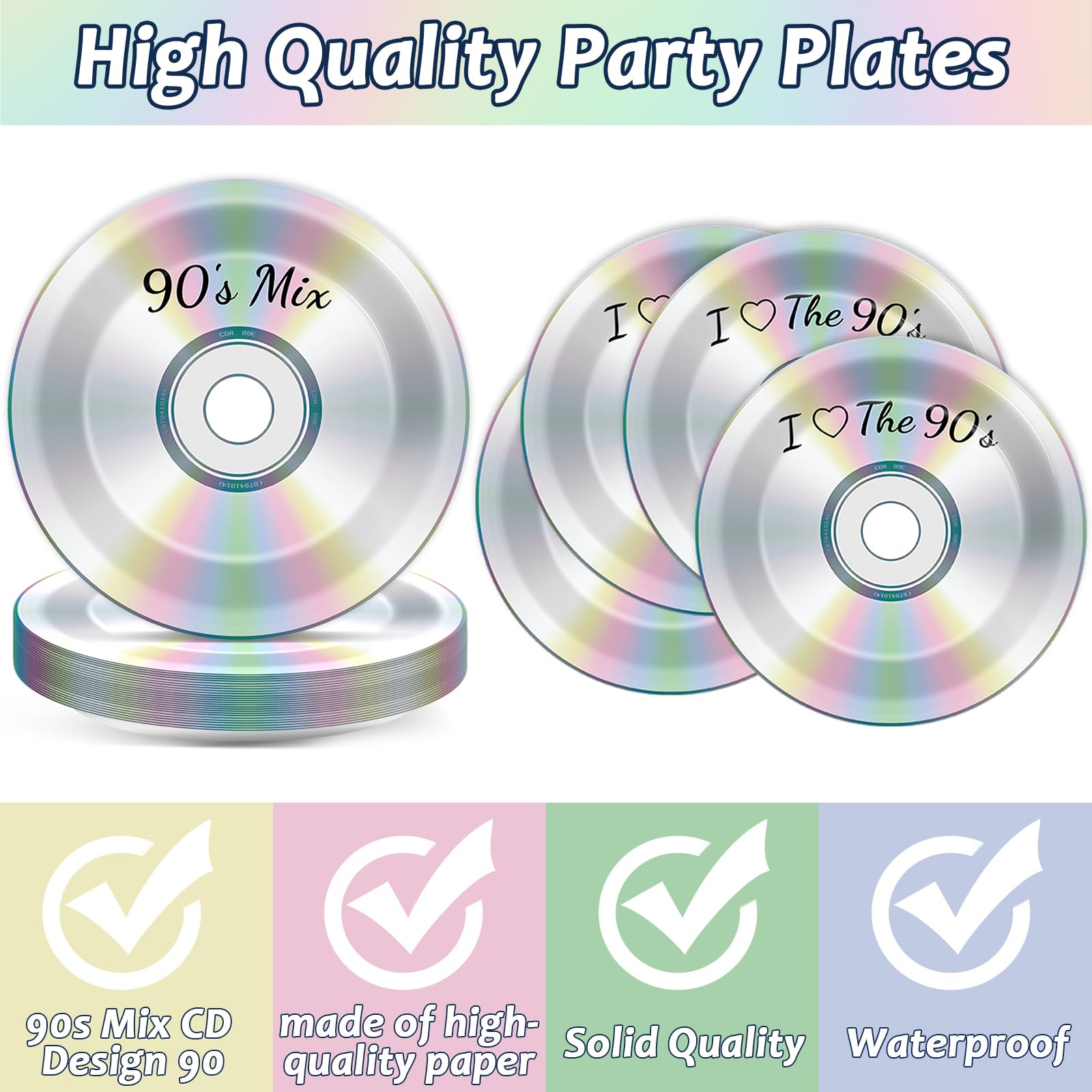 CHUNNIN 90s mix CD themed napkins for coordinated party tableware.