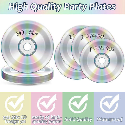 CHUNNIN 90s mix CD themed napkins for coordinated party tableware.