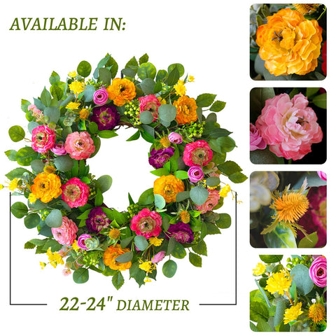 24-inch CHvista door wreath designed for outdoor display on front doors