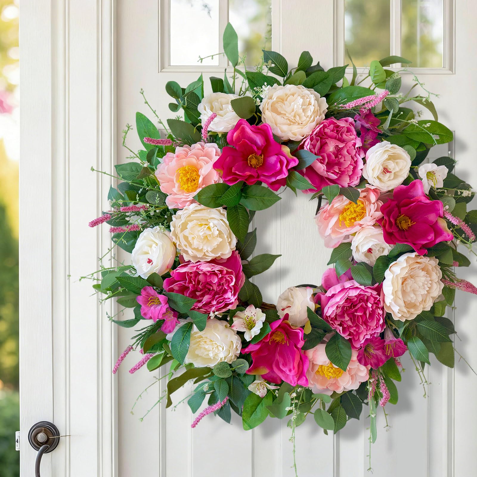 Grapevine base provides sturdy, full-bodied wreath structure.