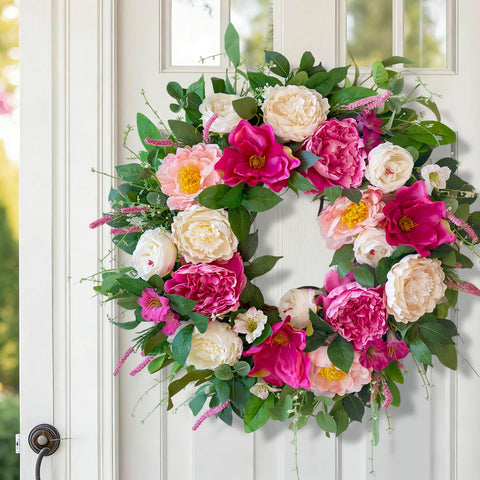 Grapevine base provides sturdy, full-bodied wreath structure.