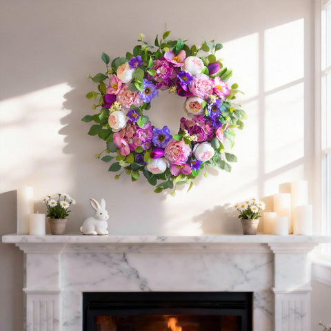CHvista indoor outdoor decor wreath versatile for walls mantels and doors.
