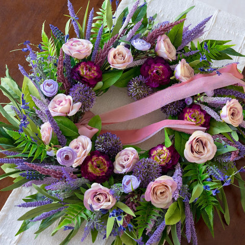 CHvista Lavender Floral Accents Wreath — soft garden vibe for spring decor