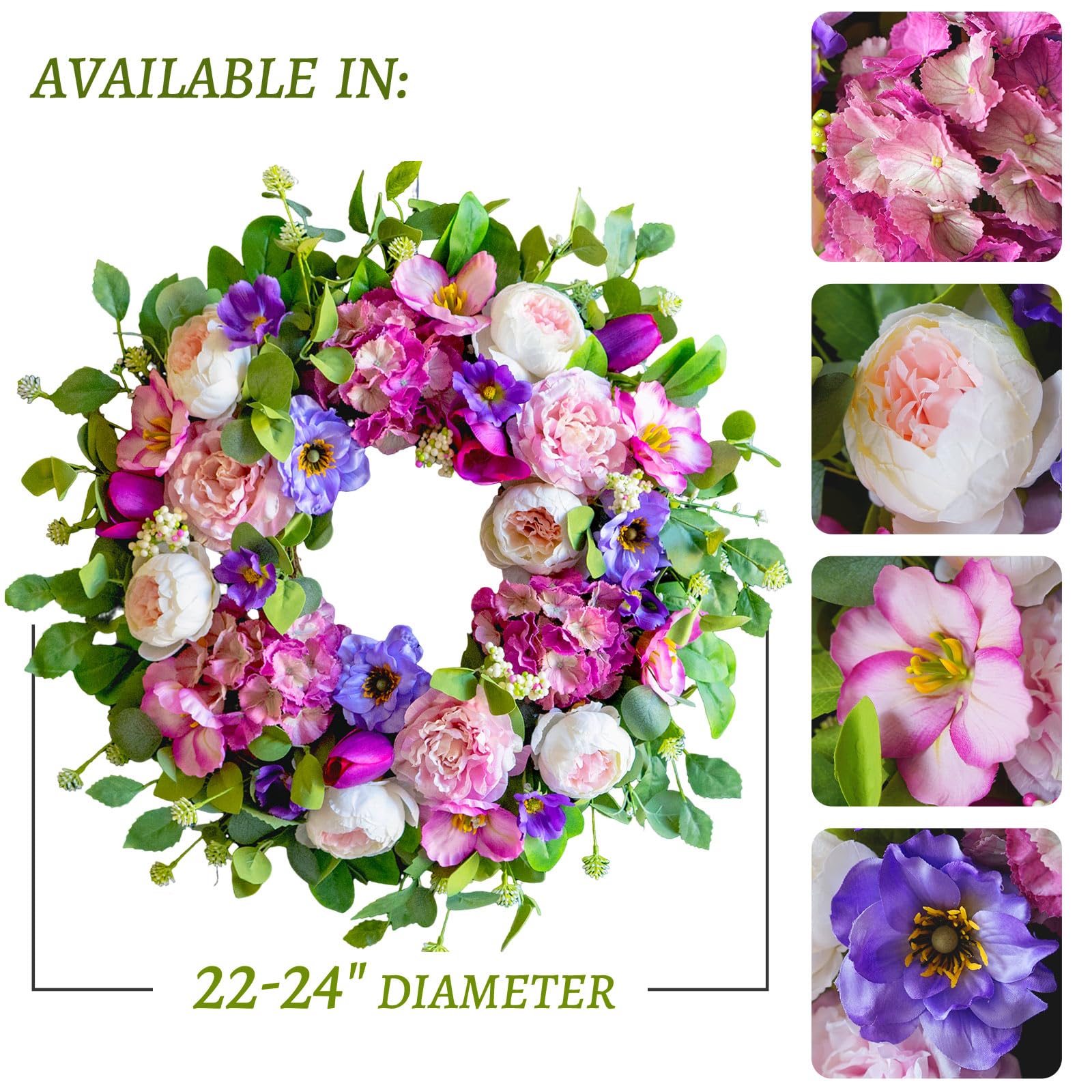 CHvista outdoor friendly wreath fade resistant for year round decor indoors or outdoors.