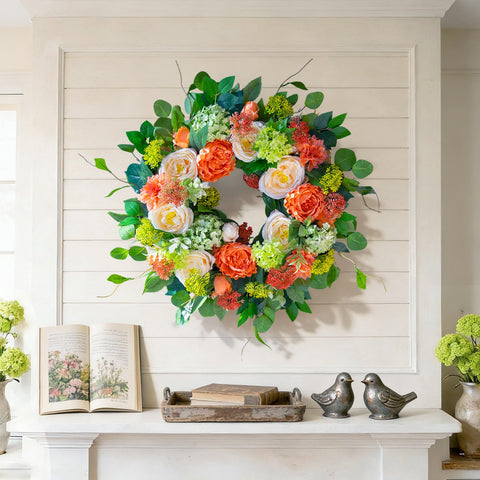 CHvista curated greenery wreath provides texture and depth