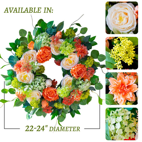 CHvista green hydrangeas wreath lush focal point indoors or outdoors