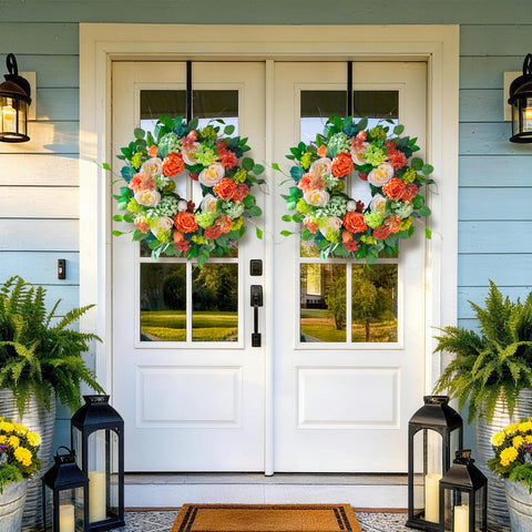 CHvista silk flowers wreath durable and maintenance-free