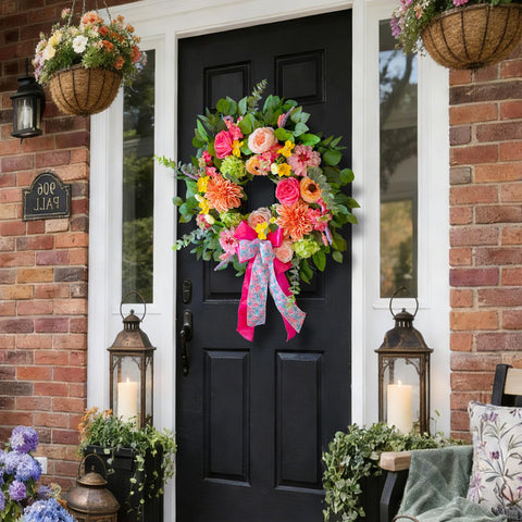 CHvista wreath on porch highlighting weather‑resistant design