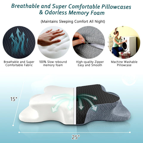 CHxxy stomach-sleep-friendly design offers gentle neck relief.