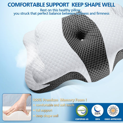 CHxxy Memory Foam Pillow CertiPUR-US and OEKO-TEX approved for safe sleep.