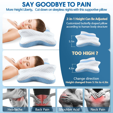 CHxxy Memory Foam Pillow with Ice Silk cover for cooling comfort.