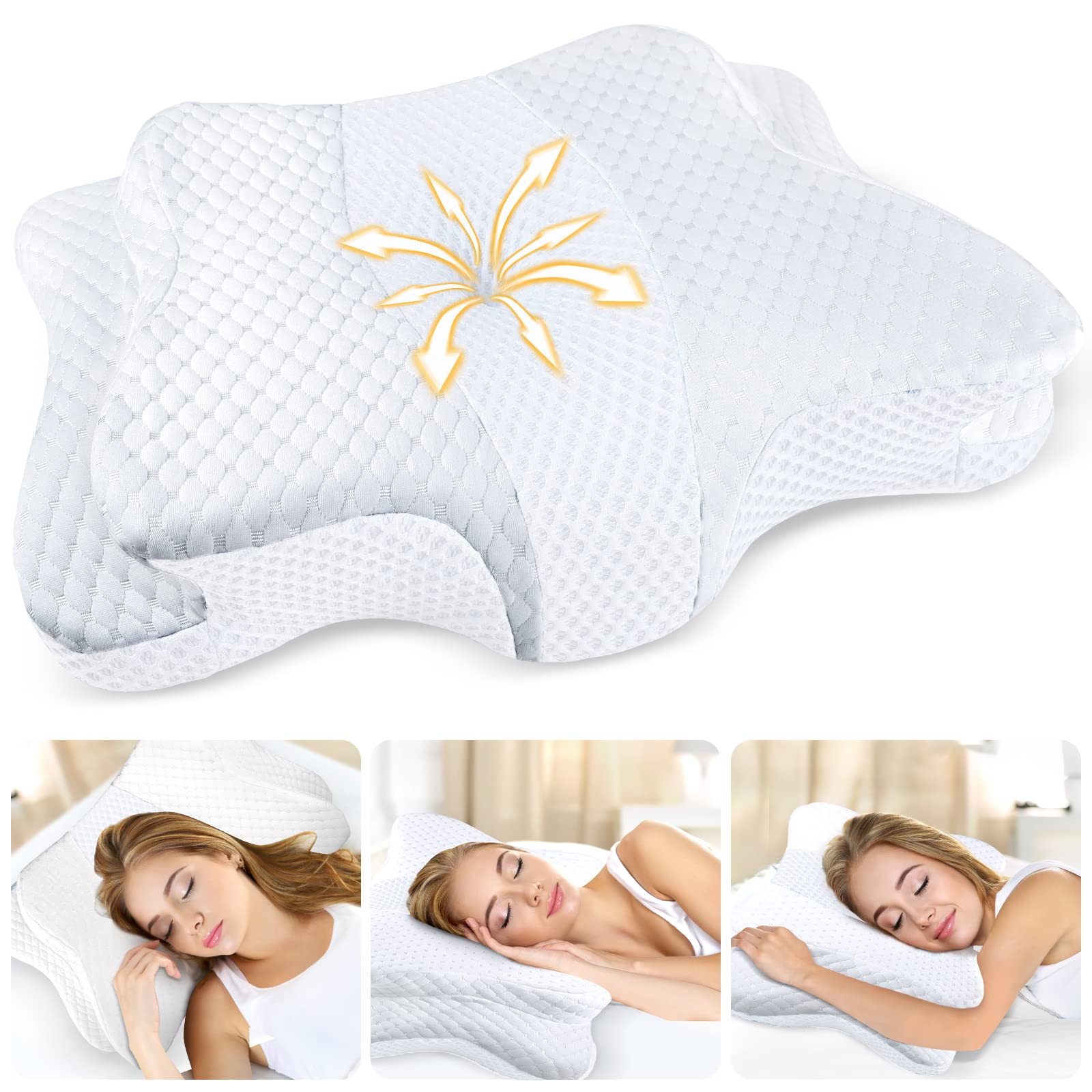 CHxxy memory foam pillow maintains shape for long-lasting comfort.