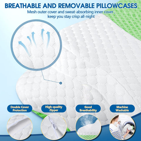 CHxxy memory foam pillow removable cover makes washing easy and convenient