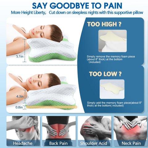 CHxxy memory foam pillow side sleep support stabilizes the head for restful nights