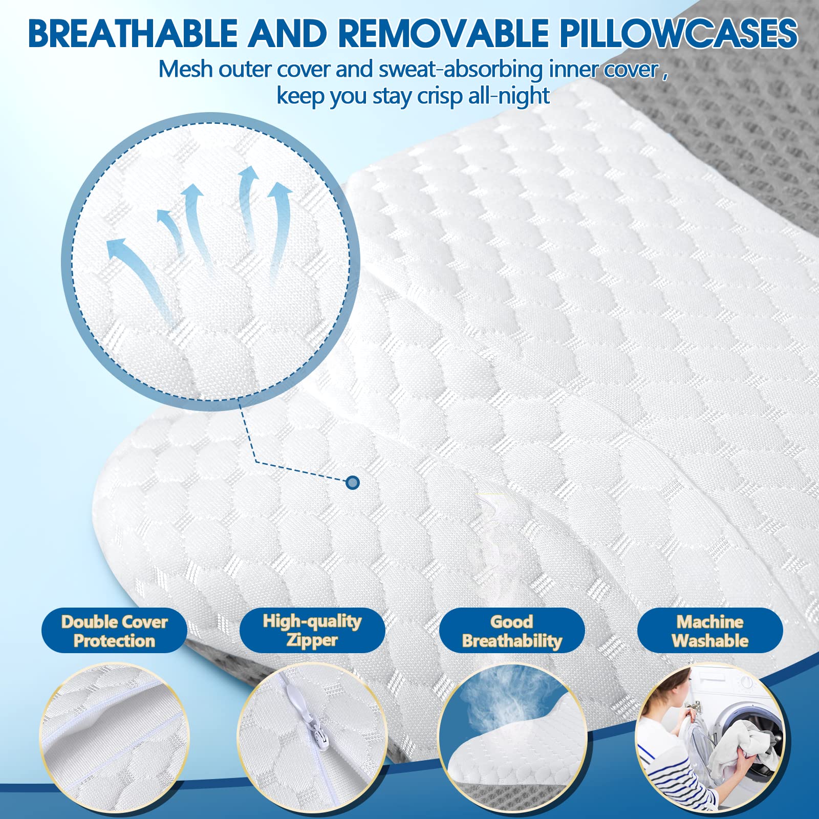 CHxxy ergonomic neck-support pillow for versatile sleep positions.
