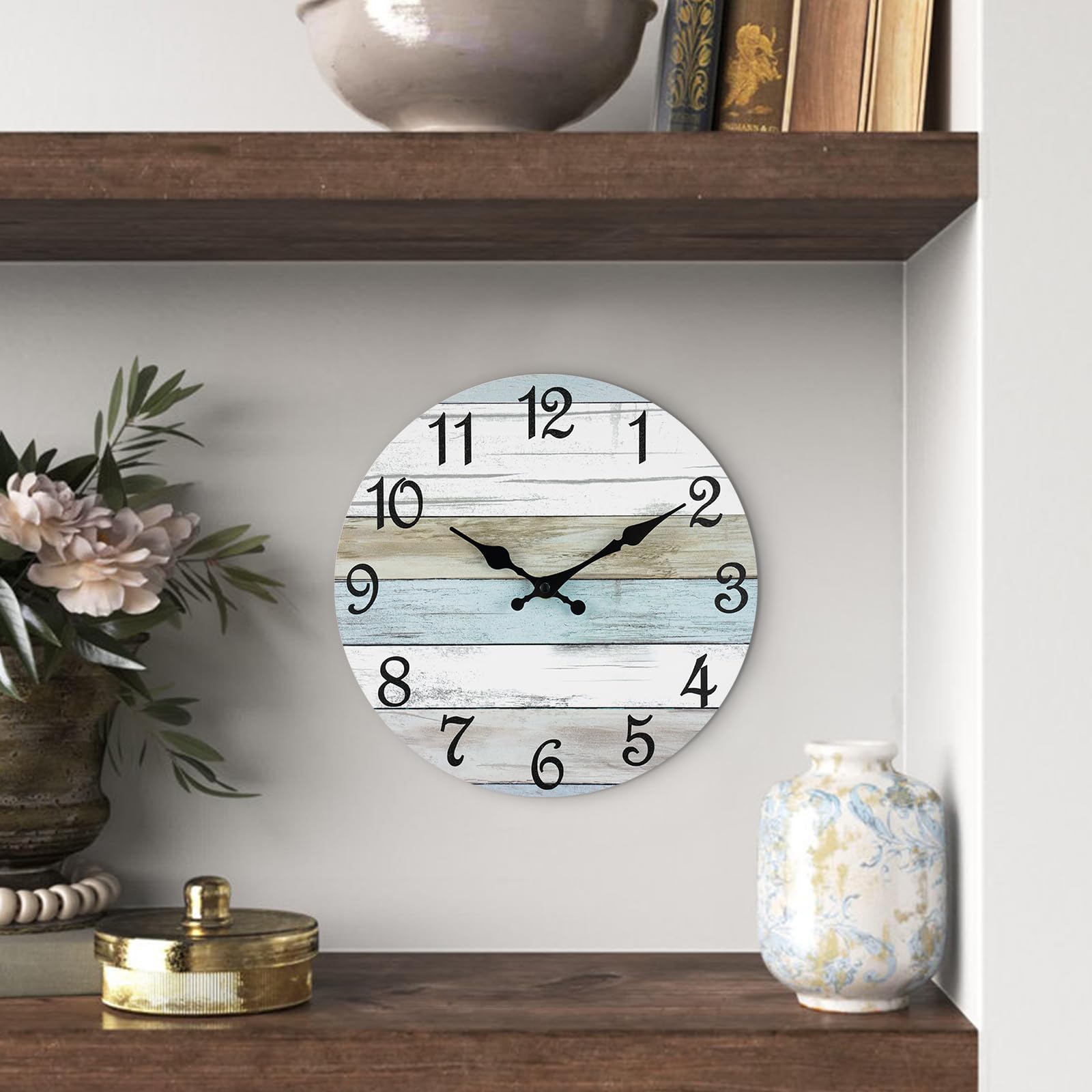 CHYLIN wall clock black hands against white face for contrast.