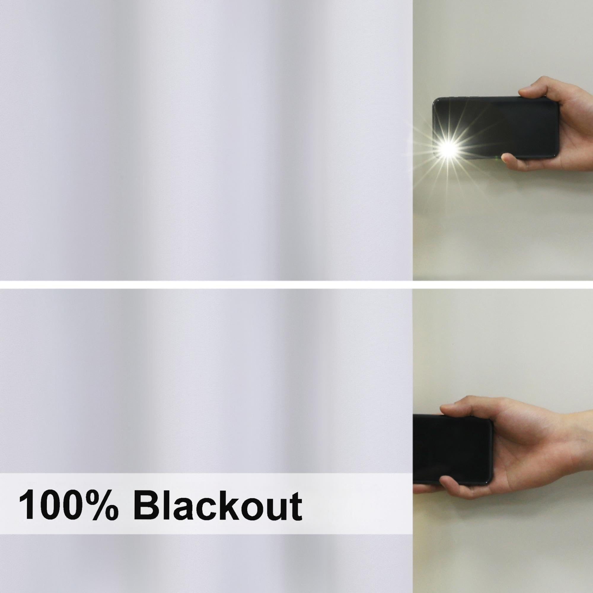 Chyhomenyc window blackout liner in use on curtain showcasing 100% blackout and privacy.