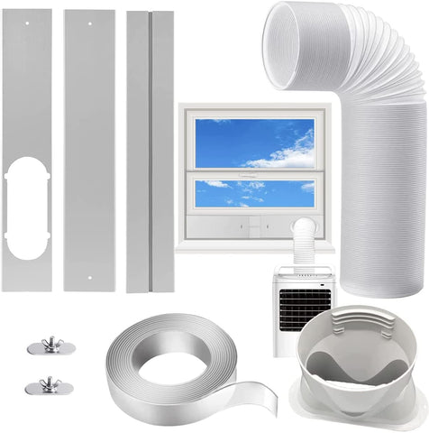 CIAIHUI window kit showing 5.1-inch hose for tight cooling setup