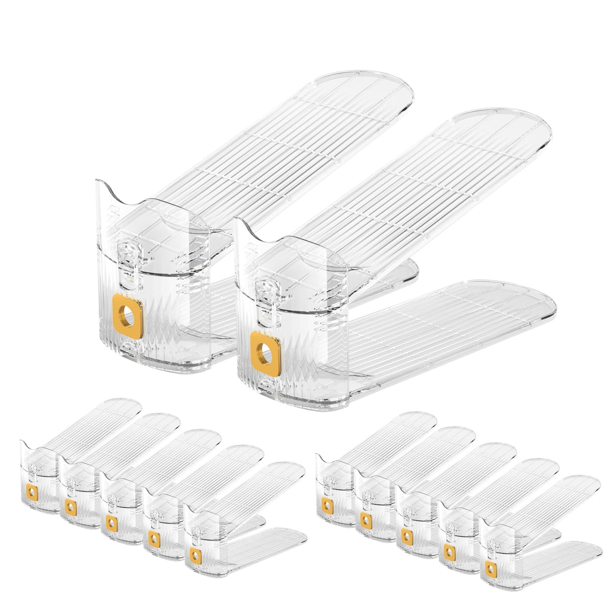CiBiZi clear shoe slots organizers display shoes neatly for quick selection.