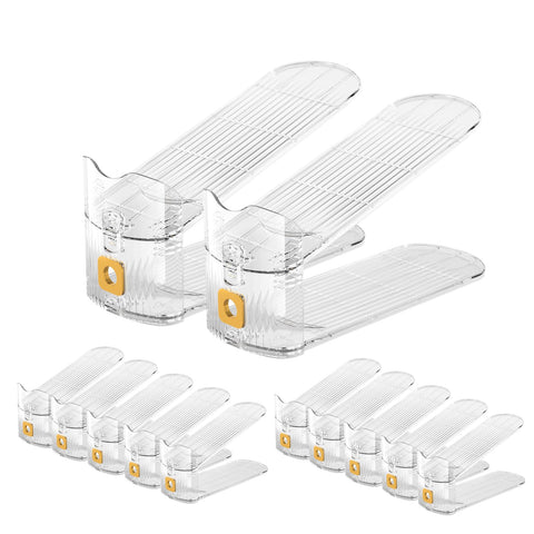 CiBiZi clear shoe slots organizers display shoes neatly for quick selection.