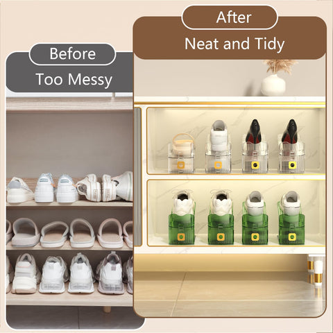 CiBiZi closet shoe display shelf holders create a tidy entryway