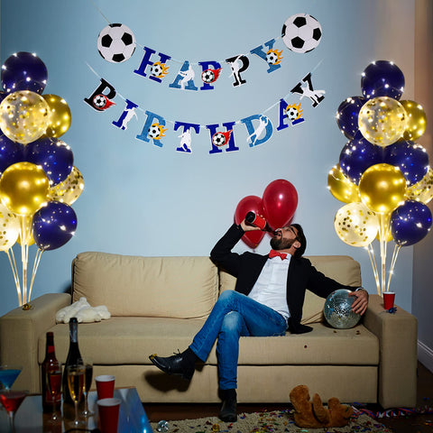 Cicicooie blue-gold balloon set adds festive color to any celebration