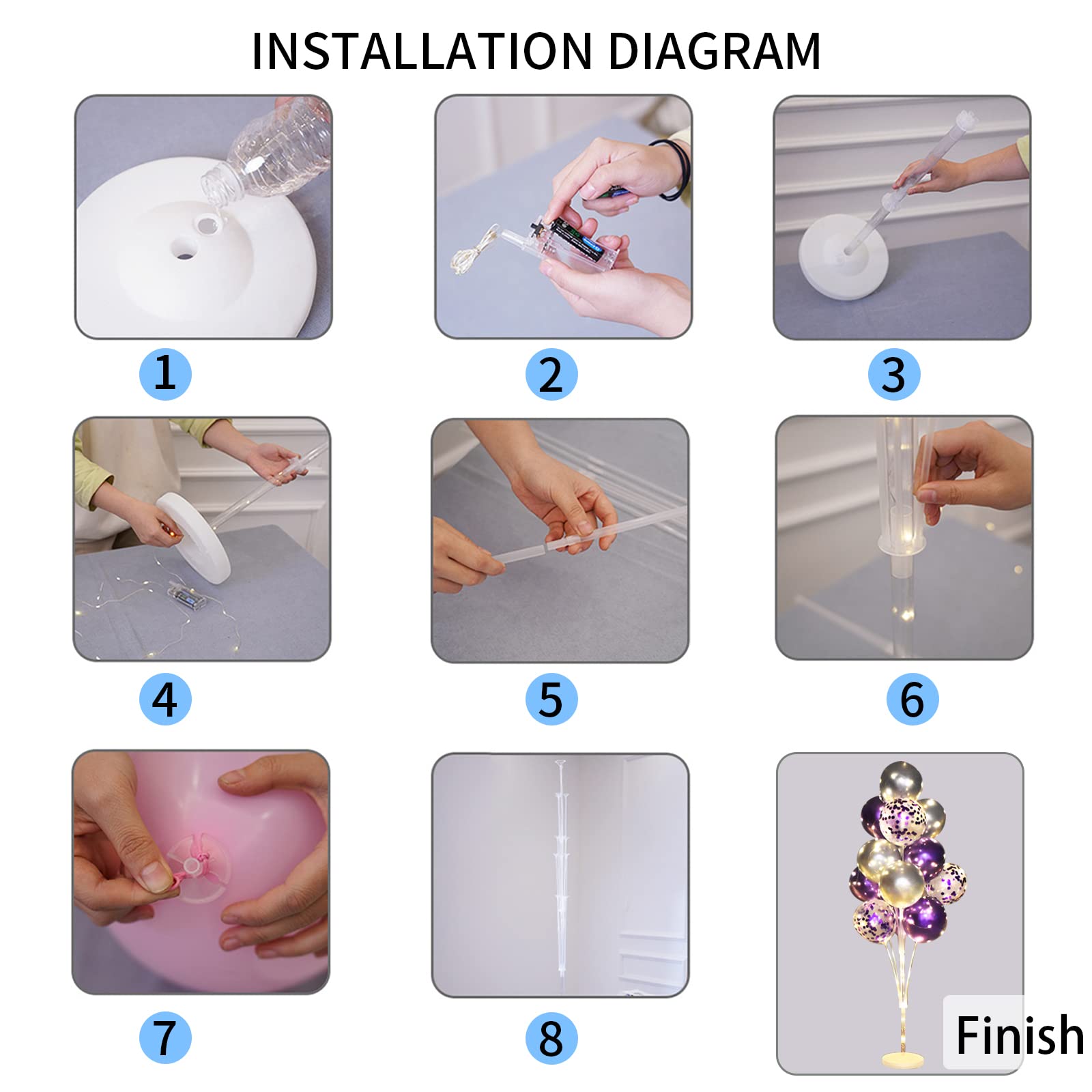 Cicicooie reusable bases provide steady support for long-lasting decor.