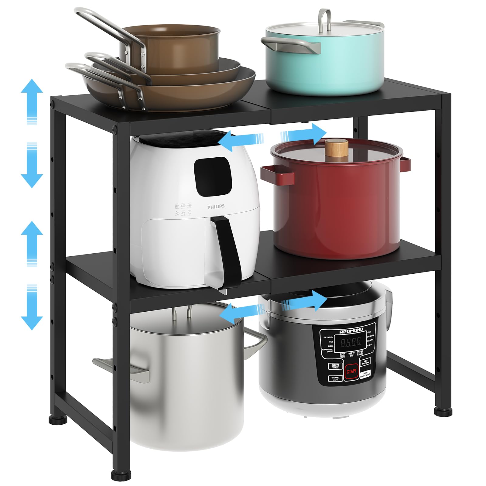 Cidaziya 2-tier expandable shelving extended length for flexible storage.