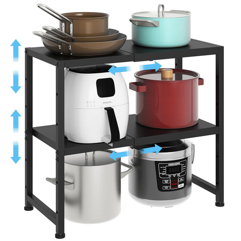 Cidaziya 2-tier expandable shelving extended length for flexible storage.