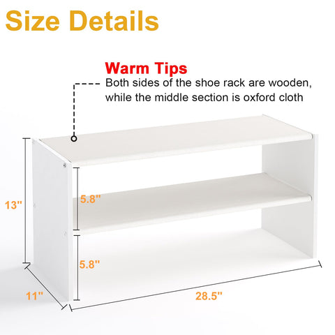 Cidaziya two tier shelf shows durable oxford fabric and engineered wood construction.