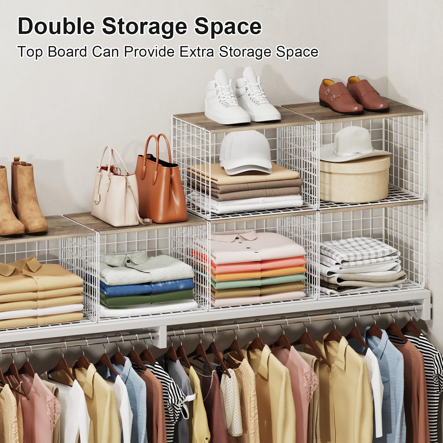 Cidaziya 3-pack closet organizer maximizes space without bulky hardware.