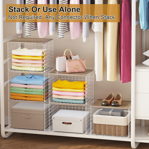 Cidaziya 6-pack closet organizers in black and light gray to complement decor.