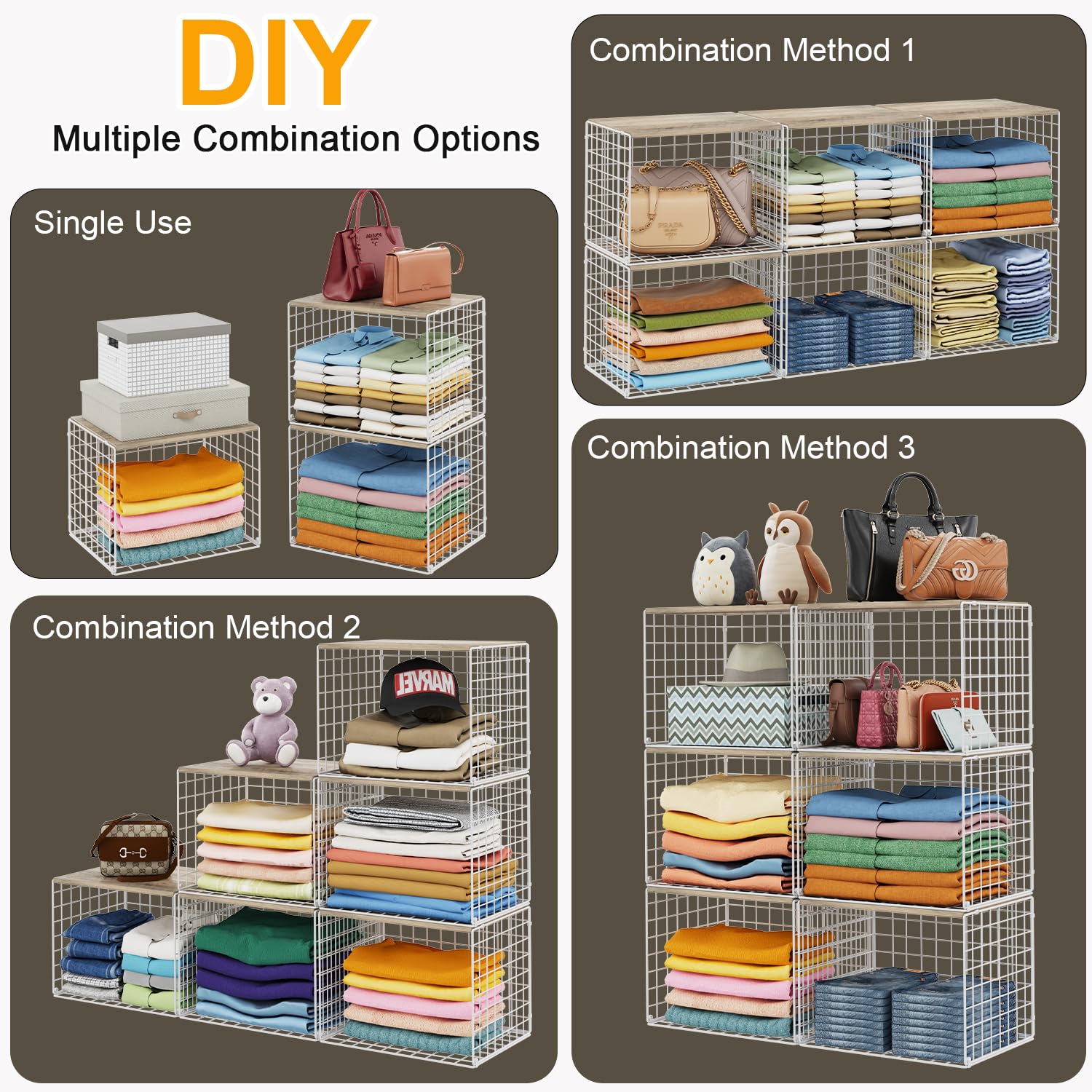 Cidaziya 6-pack closet organizers offer large capacity for efficient closet organization.