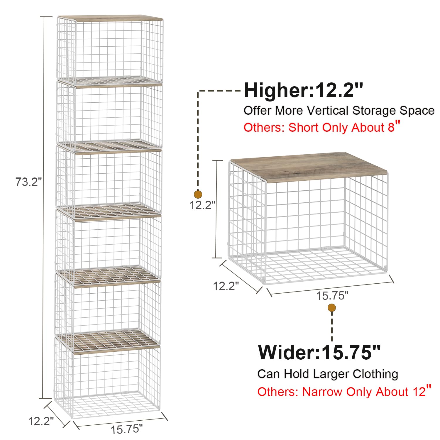Cidaziya 6-pack closet organizers with see-through design for quick item visibility.