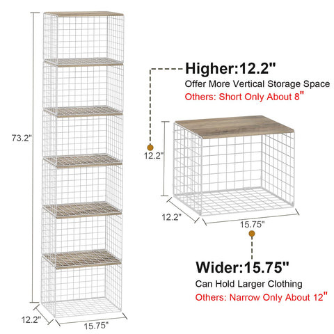 Cidaziya 6-pack closet organizers with see-through design for quick item visibility.